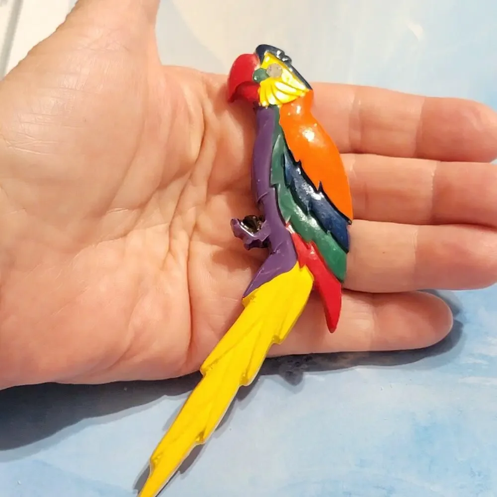 Large Parrot Bird Brooch Pin 5